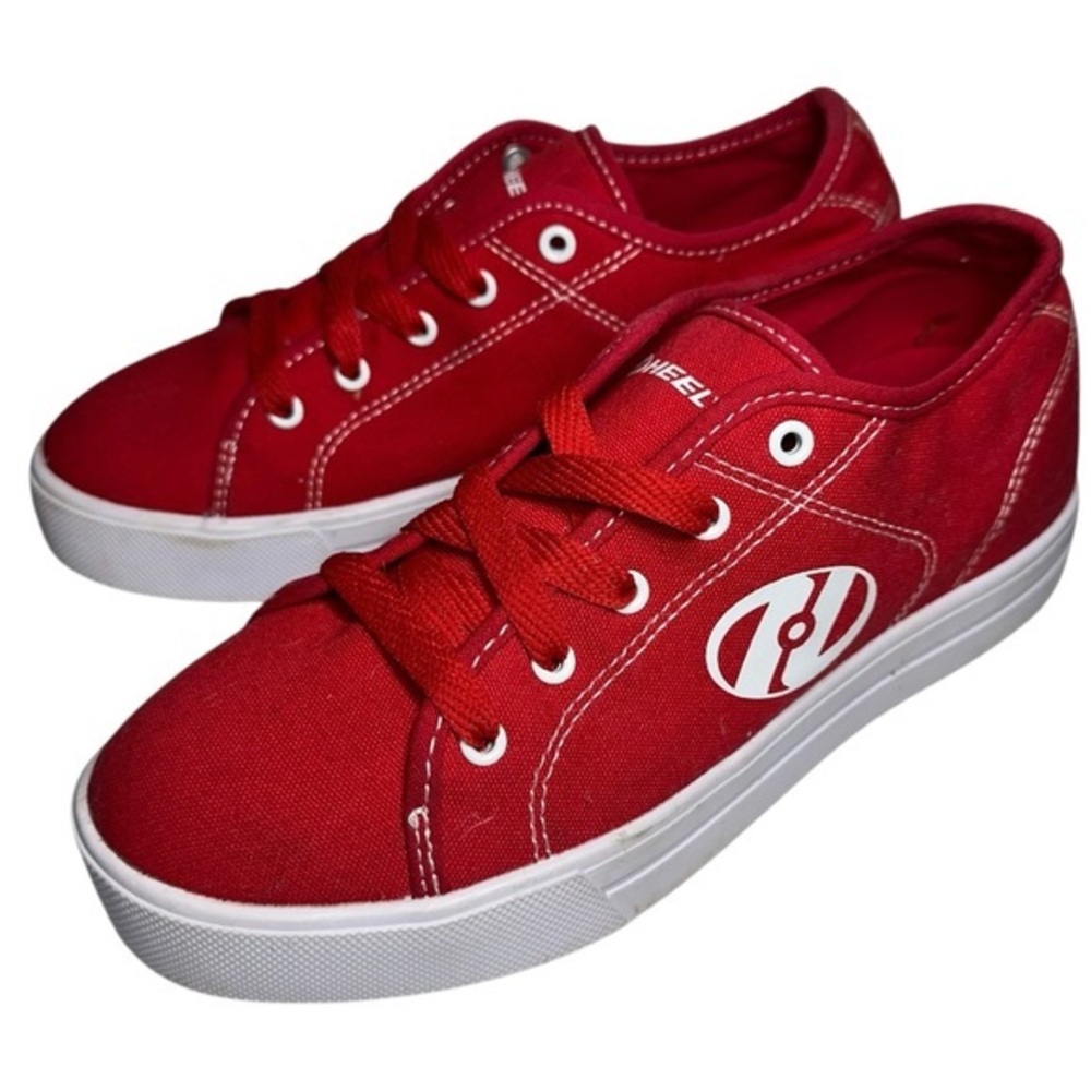 Heelys Youth Sz 6 Red Pro 20 Canvas Lace Up Wheeled Roller Skate Shoes HES10456